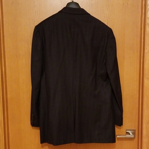 Softest Dark Blue w Purple Pinstripe Wool Suit 40L - Picture 5 of 8